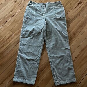 Orvis cement soft pinwhale corduroy flat front casual wide straight leg pants 12